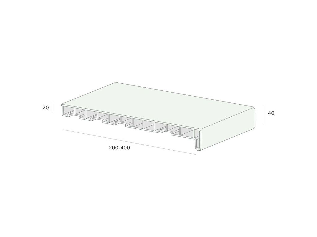Novaboard vensterbank wit RAL 9016, onderhoudsvrij composiet materiaal